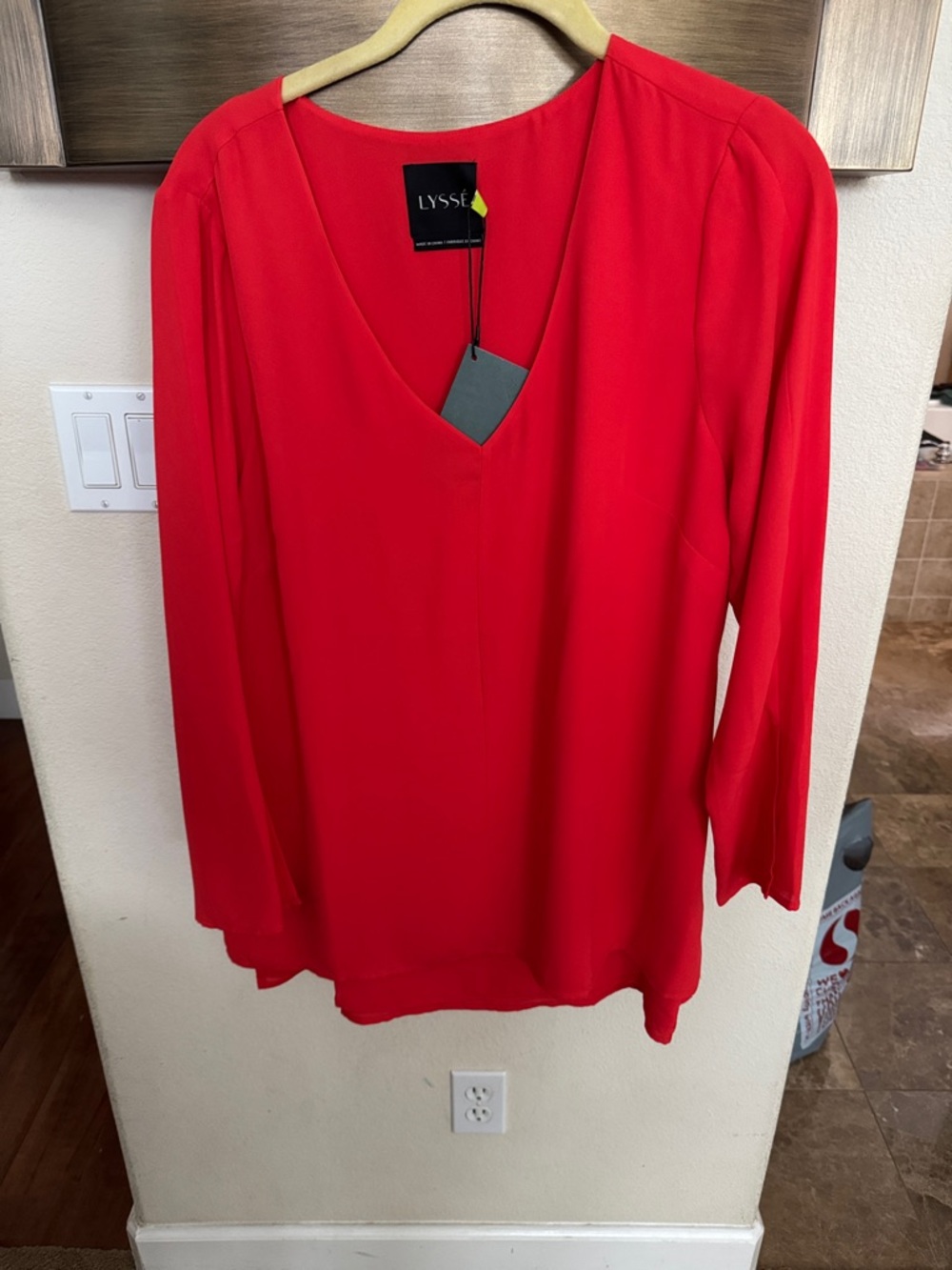 Lysse Vibrant Red V-Neck Long Sleeve Blouse